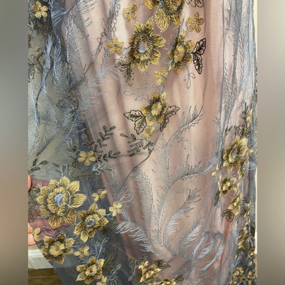 Sundance grey pink  Floral lace Maxi Dress Medium NwT - Picture 5 of 12